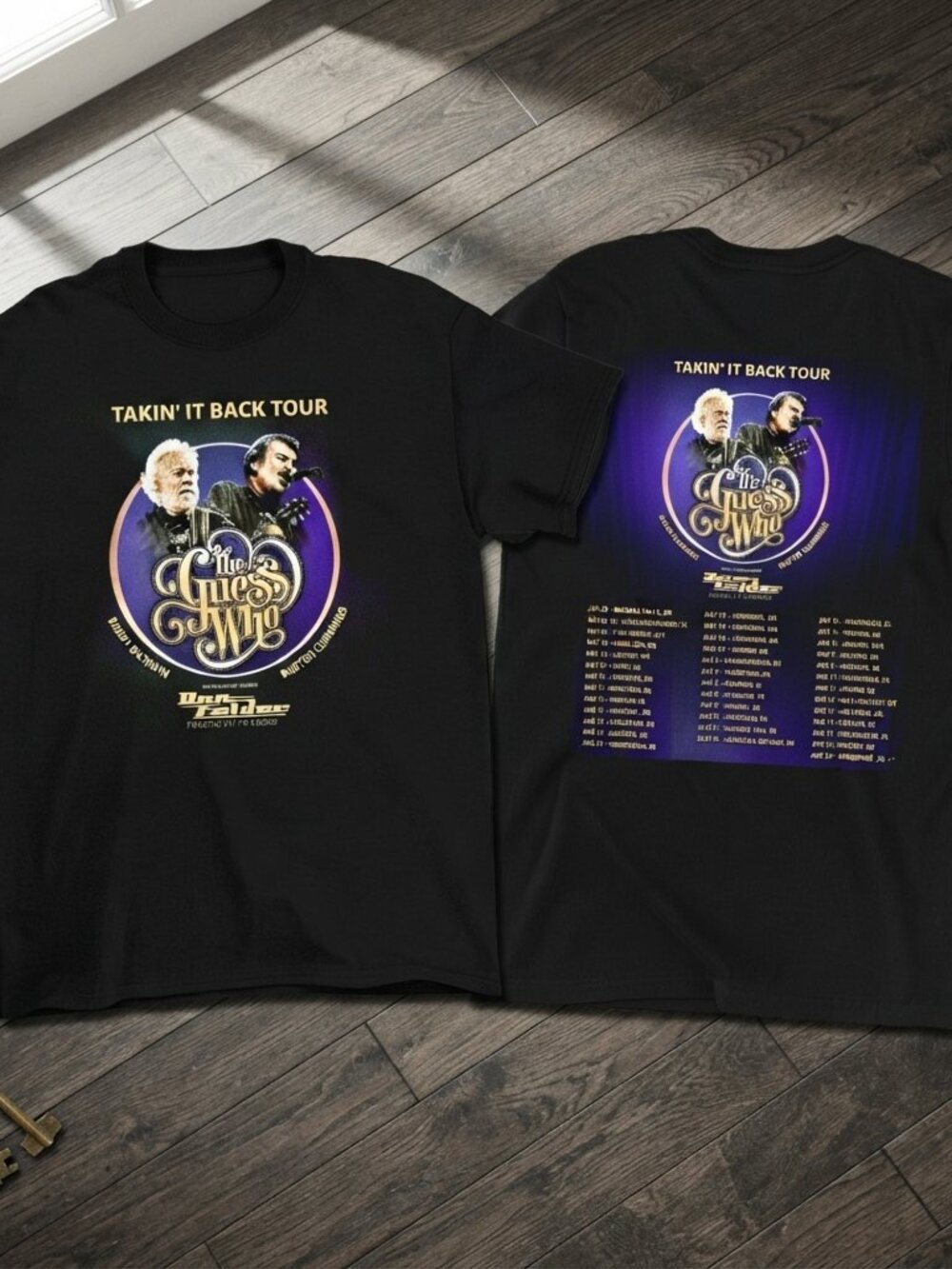The Guess Who Takin' It Back Tour Graphic T-Shirt Black Unisex Concert Tee